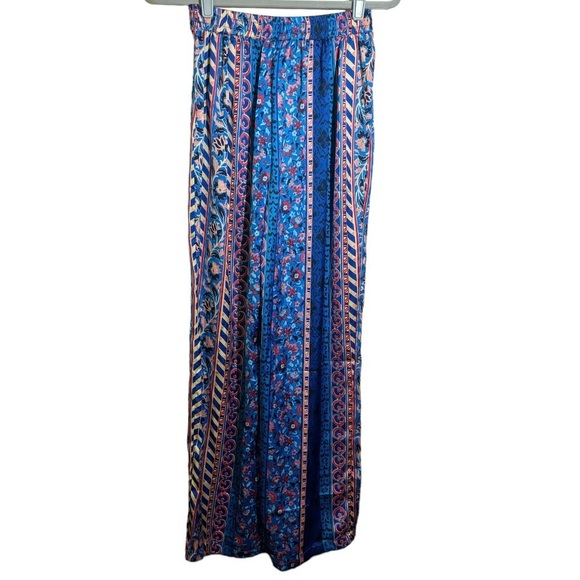 Zara Pants Satin Effect Boho Wide Leg Floral Print Pants Women’s Size XS - Picture 7 of 16